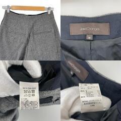 美品 Jewel Changes ジュエルチェンジズ 総柄 秋冬 AW ワイドパンツ ウール グレー レディース 38【古着】【中古】【送料無料】の画像