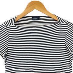 美品 KATE SPADE SATURDAY ケイトスペードサタデー ボーダー 春夏 SS 半袖Tシャツ コットン ホワイト レディース XS【古着】【中古】【送料無料】の画像