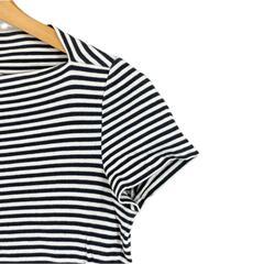 美品 KATE SPADE SATURDAY ケイトスペードサタデー ボーダー 春夏 SS 半袖Tシャツ コットン ホワイト レディース XS【古着】【中古】【送料無料】の画像