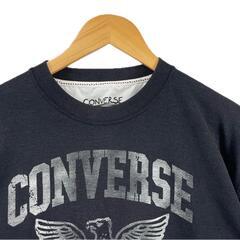 美品 CONVERSE コンバース 前面プリント 春夏 SS 半袖Tシャツ ポリエステル チャコールグレー ユニセックス 2L【古着】【中古】【送料無料】の画像
