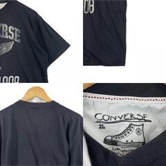美品 CONVERSE コンバース 前面プリント 春夏 SS 半袖Tシャツ ポリエステル チャコールグレー ユニセックス 2L【古着】【中古】【送料無料】の画像