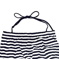 H&M❤オールインワン　チューブトップ　ショートパンツ　ボーダー　XSサイズの画像