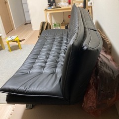 ソファ、黒、大型の画像