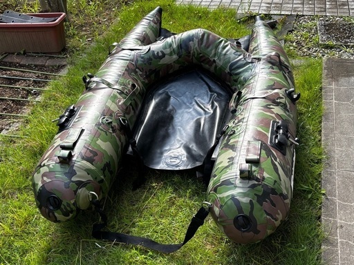 (取引中)【中古ロッド2本付】ZEPHYR BOAT ZF-158VH 、ナイロンハイウェストウェーダー(サイズ3L)、プラノ　ロッドケース　バズーカ他