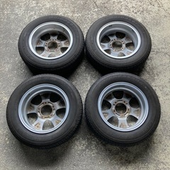 タイヤ アルミホイール 4本セット175/80R16 ブリジストン デューラー DUELER H/T JB64 JB23 JA11 JA12 ジムニー バリ山 2021年製の画像