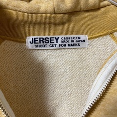 JERSEY SHORT CUT FOR MARKSジップアップパーカー 黄色の画像