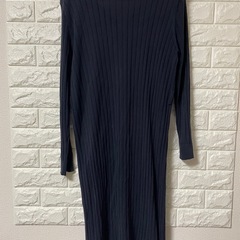 anySiS ネイビー リブニットワンピース Mサイズの画像