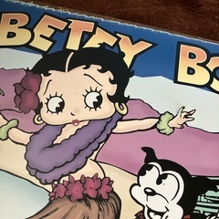 BETTY BOOP サビ加工 ブリキ看板 ◆ SURF SHOP 大型38cmの画像