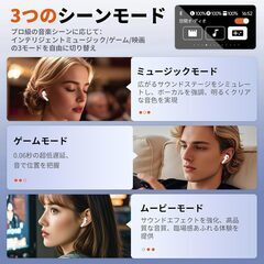 ワイヤレスイヤホン bluetoothイヤホン ブルートゥースイヤホン Bluetooth5.4 接続瞬時 Hi-Fi ノイズキャンセリング ANC搭載 ぶるーとぅーす 片耳 両耳 Type-C 急速充電の画像