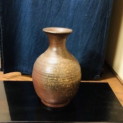 備前焼　花瓶の画像