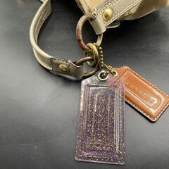 ○COACH コーチ 2way シグネチャー ショルダーバッグ ベージュ ゴールド 13833の画像