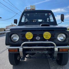 車検２年付 全込み３０万円 ジムニーで遊ぼう！！！ 山、川、海！希少なパノラミックルーフ AT パート4WD 社外メッキバンパー １６インチアルミ A/C P/S ETCの画像