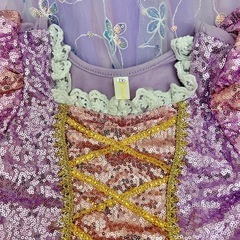 ラプンツェル風のドレス　プリンセスドレス　130サイズ　中古　の画像