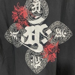 Tシャツ DESIO 黒 L 和柄　バックプリント ブラックtシャツ サイズLの画像