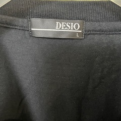 Tシャツ DESIO 黒 L 和柄　バックプリント ブラックtシャツ サイズLの画像