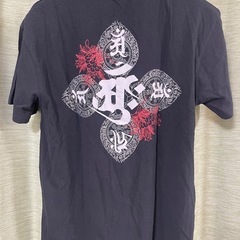 Tシャツ DESIO 黒 L 和柄　バックプリント ブラックtシャツ サイズLの画像