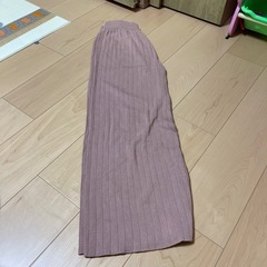 リブ編み Vネック ノースリーブ トップス ピンクの画像