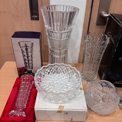 北一硝子 Noritake Kagami crystal 花瓶 6点の画像