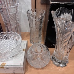 北一硝子 Noritake Kagami crystal 花瓶 6点の画像