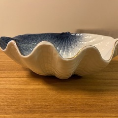 【新品未使用】灶師　丸幸中島　シェル皿　盛鉢　深皿　インテリア　陶磁器の画像