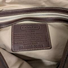 コーチ　メンズ2Wayショルダーバッグ　グレー×ブラウンの画像