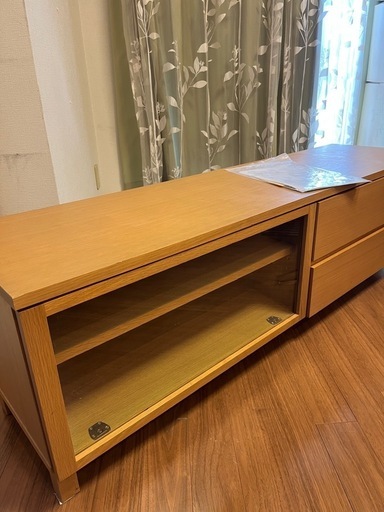 【中古】無印良品 木製テレビラック 幅90cm 送料込み Amazon｜無印良品 木製AVラック・幅90cm・ウォールナット材 幅90