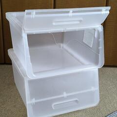 山善　オープンBOXクリア　2個セットの画像
