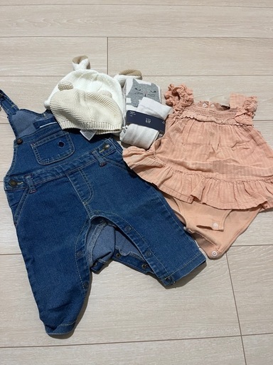 女の子ベビー服70〜90まとめ売り60点以上 ベビー服セット 80〜90 女の子に 7点セット プティマイン GAP