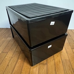 e押入れ収納ケース　黒　2個セット　チェストの画像