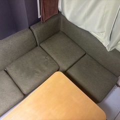 L字型ソファー、オットマンの画像