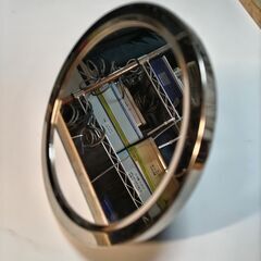 資生堂・シルバー円形卓上ミラー折りたたみ式・角度調整可能の画像