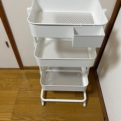 ニトリ ホワイト ワゴン 収納の画像