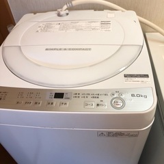 美品　SHARP  全自動洗濯機　風乾燥機能、洗濯槽クリーン機能付き