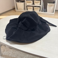 黒の折りたためる日除け帽子👒♡の画像