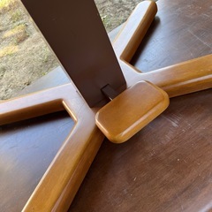昇降式ダイニングテーブル ナチュラルブラウン 木製家具 の画像