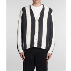 Stussy ストライプ　Ｖネック　ニットカーディガン　Sサイズ