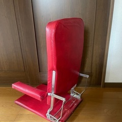 ヴィンテージ 座椅子 折りたたみ レッドの画像