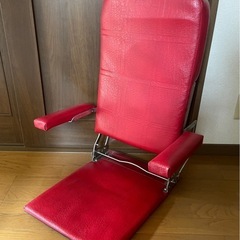 ヴィンテージ 座椅子 折りたたみ レッドの画像