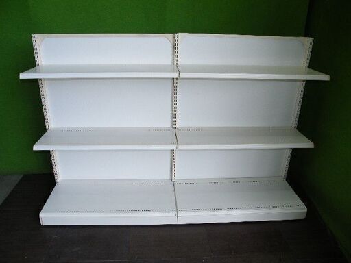 中日製 H120cm×W90cm×D36cm ２連結片面２段什器 背面ボードタイプ■陳列棚・システム什器■S-629