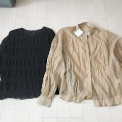 レディース服 11点セット シアーシャツ カットソー デニム ジョガーパンツ ルームウェア フルジップパーカー ロンT ブラック ベージュ ボーダー オートミール      の画像
