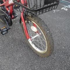 中古子供自転車３６６９　JEEP　１６インチ　ギヤなし　 身長１０３㎝前後　＊片足スタンドに変更可・無料（購入時のみ）の画像