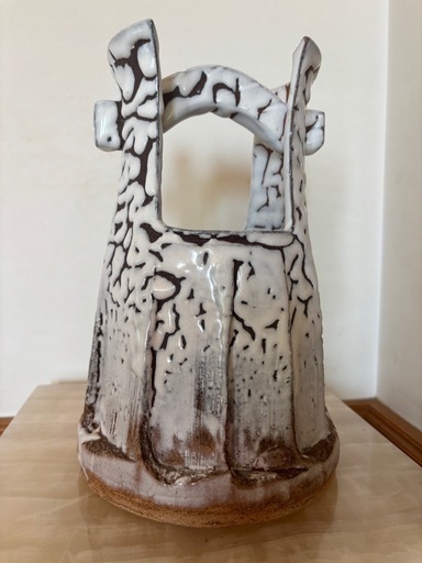 最終価格 萩焼　持ち手付き花入