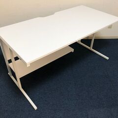 ワークデスク GN-140 WUS ホワイト 140幅（下棚付）ルフィオ パソコンデスク 脚部底アジャスター付き 天板配線用隙間有り 作業机の画像