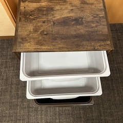 ニトリ カラボ　木製収納ラック＋引き出しボックス3個セットの画像