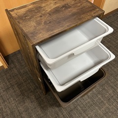 ニトリ カラボ　木製収納ラック＋引き出しボックス3個セットの画像