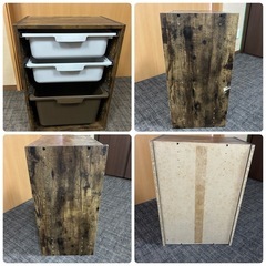 ニトリ カラボ　木製収納ラック＋引き出しボックス3個セットの画像