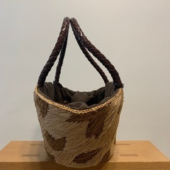 革コンビインナー布　カゴバッグ の画像