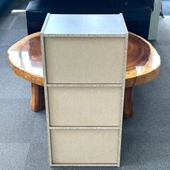 店頭引き渡し 中古 収納ボックス 3段 木製 ラック 棚 家具の画像