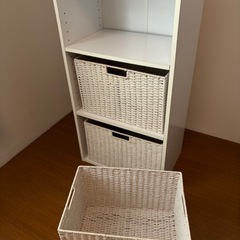 3段カラーボックス　ホワイトの画像