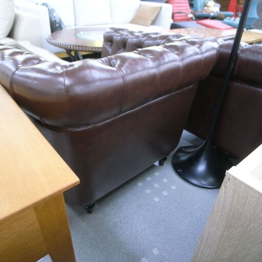 VINCENT ヴィンセント チェスターフィールド 1人掛けソファ 合成皮革